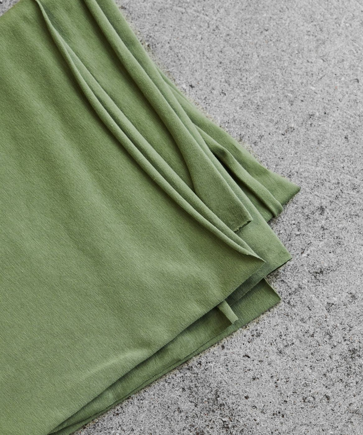 Olive Green Organic Single Stretch Jersey
