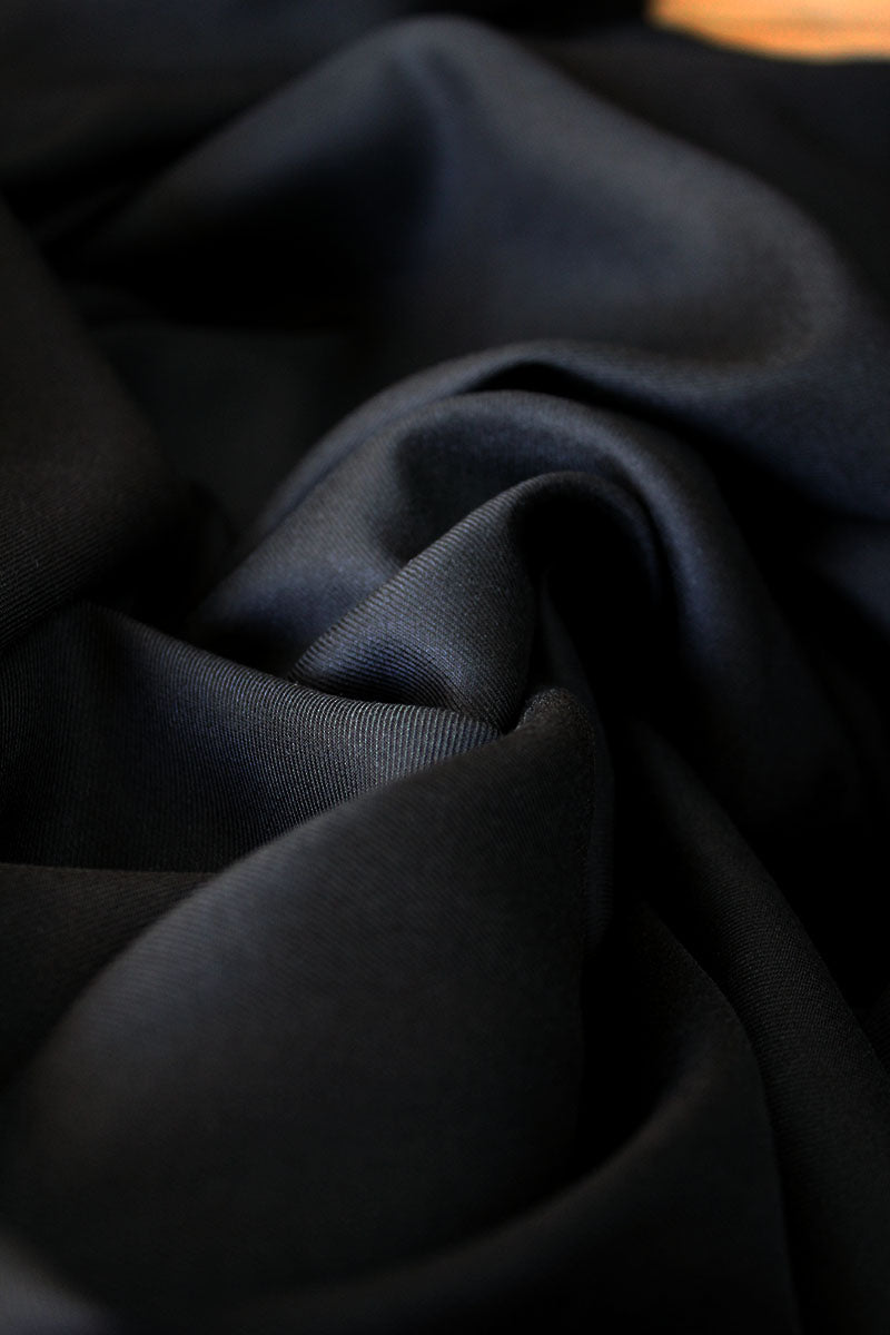 REMNANT 0.51 Metre - Églantine & Zoé - Solid Black Viscose Twill Fabric