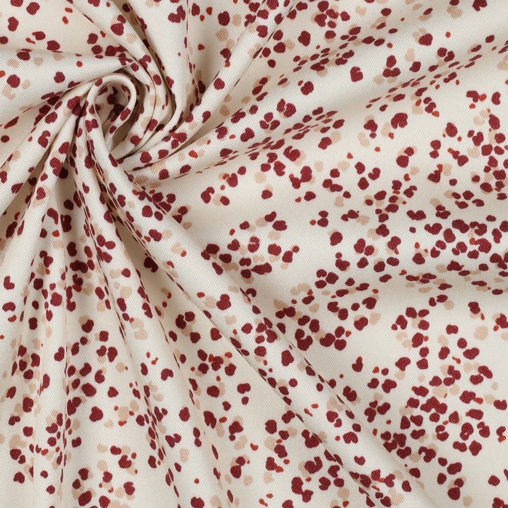 Rosella Speckles Off-White Stretch Viscose Twill Fabric
