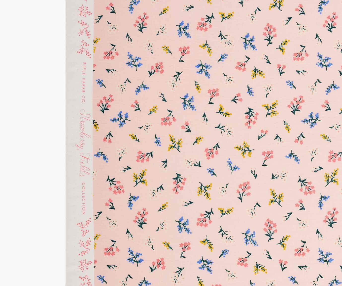 REMNANT 2.33 Metres - Rifle Paper Co - Petites Fleurs Blush Cotton from Strawberry Fields