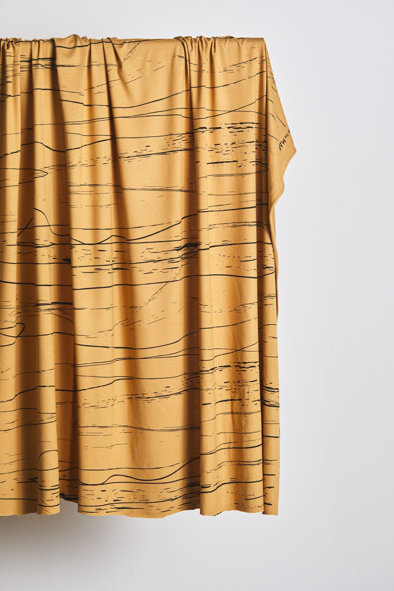 REMNANT 0.65 Metre - Mind The MAKER - Stray Lines Dry Mustard ECOVERO™ Saja Viscose Jersey