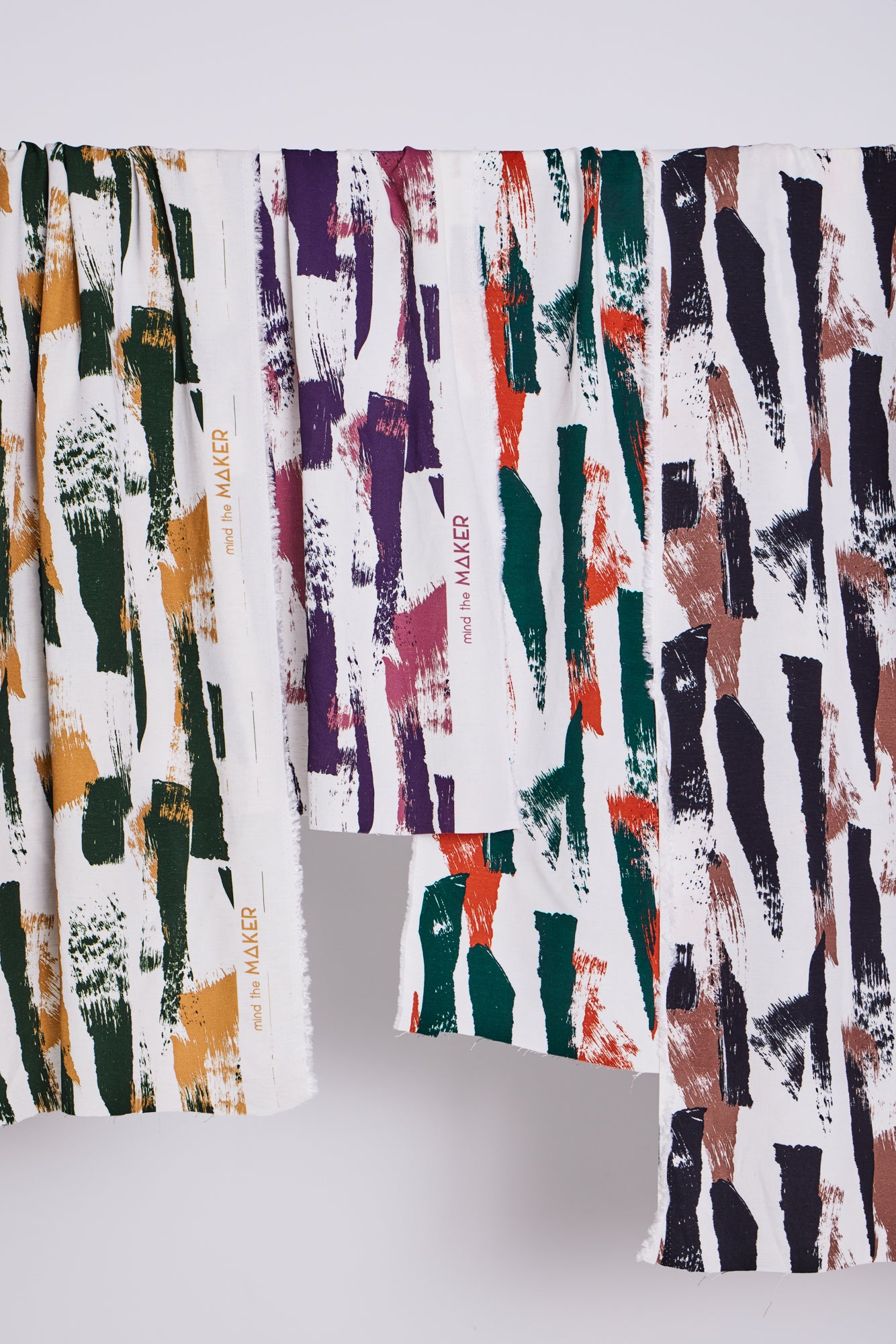 REMNANT 0.36 Metre - Mind The MAKER - Oda Brush Viscose Linen Noil in Green Khaki & Dry Mustard