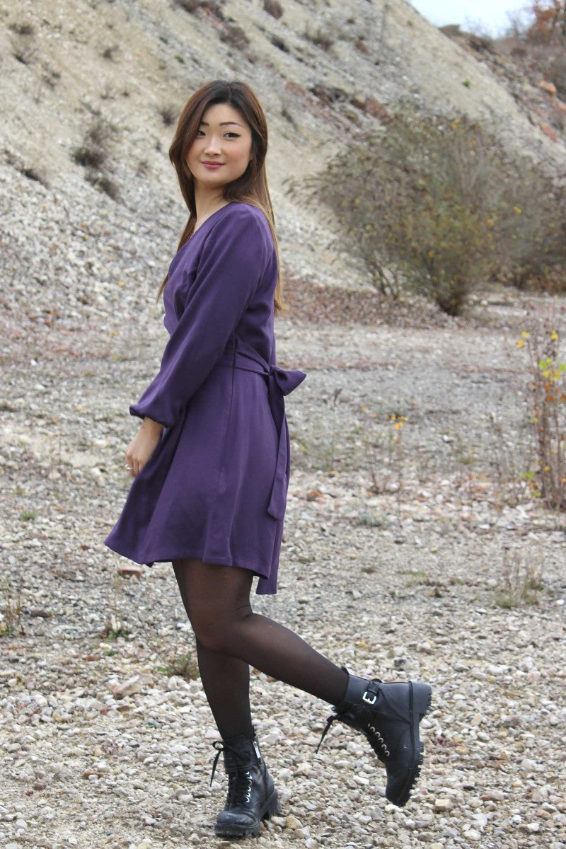 Églantine & Zoé - Violet Viscose Crepe Fabric