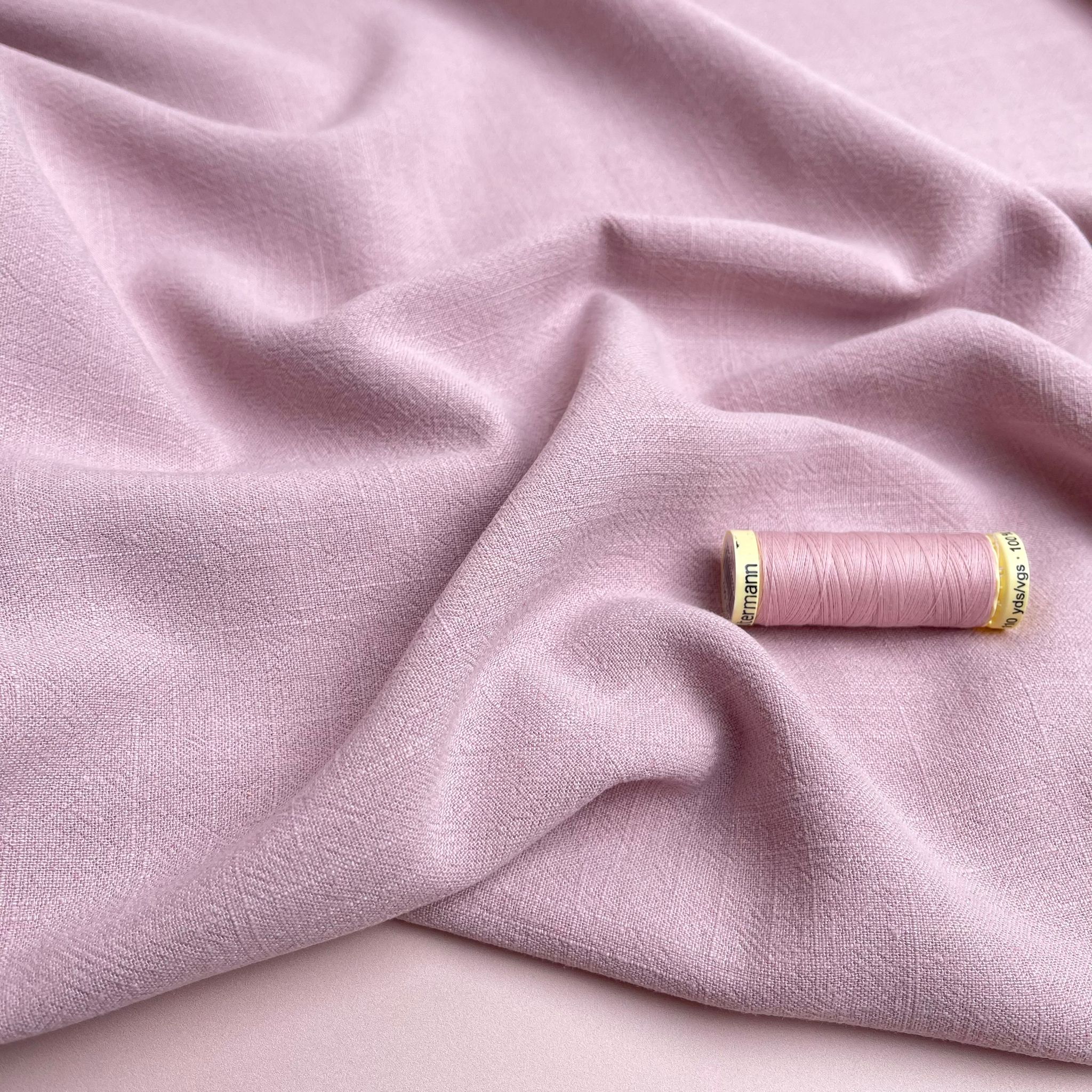 Flow Light Pink Viscose Linen Blend Dress Fabric