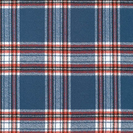 REMNANT 0.34 Metre - Americana 2 Blue Mammoth Cotton Flannel