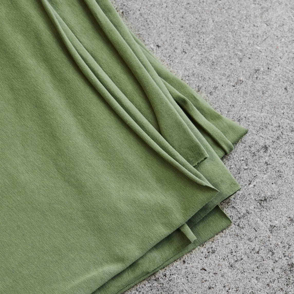 Olive Green Organic Single Stretch Jersey