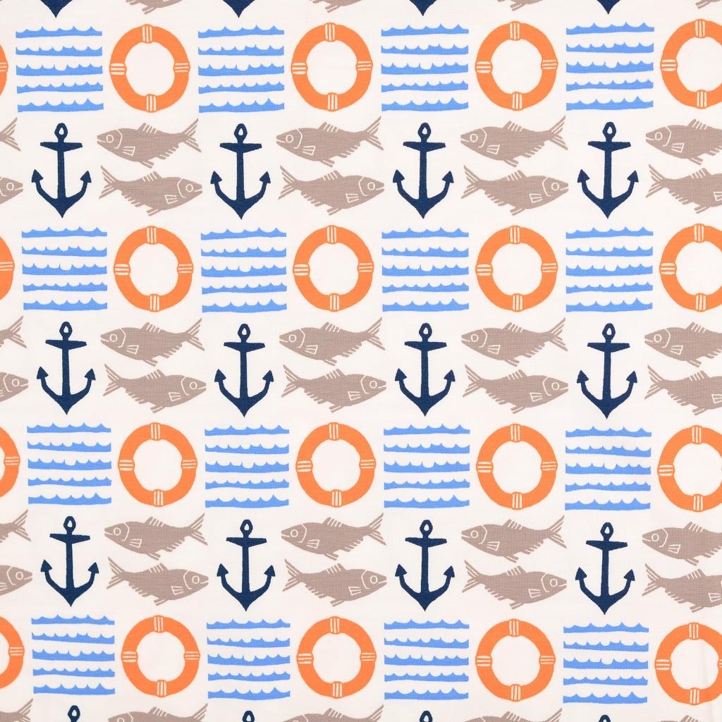 Anchors Away Organic Cotton Jersey Fabric