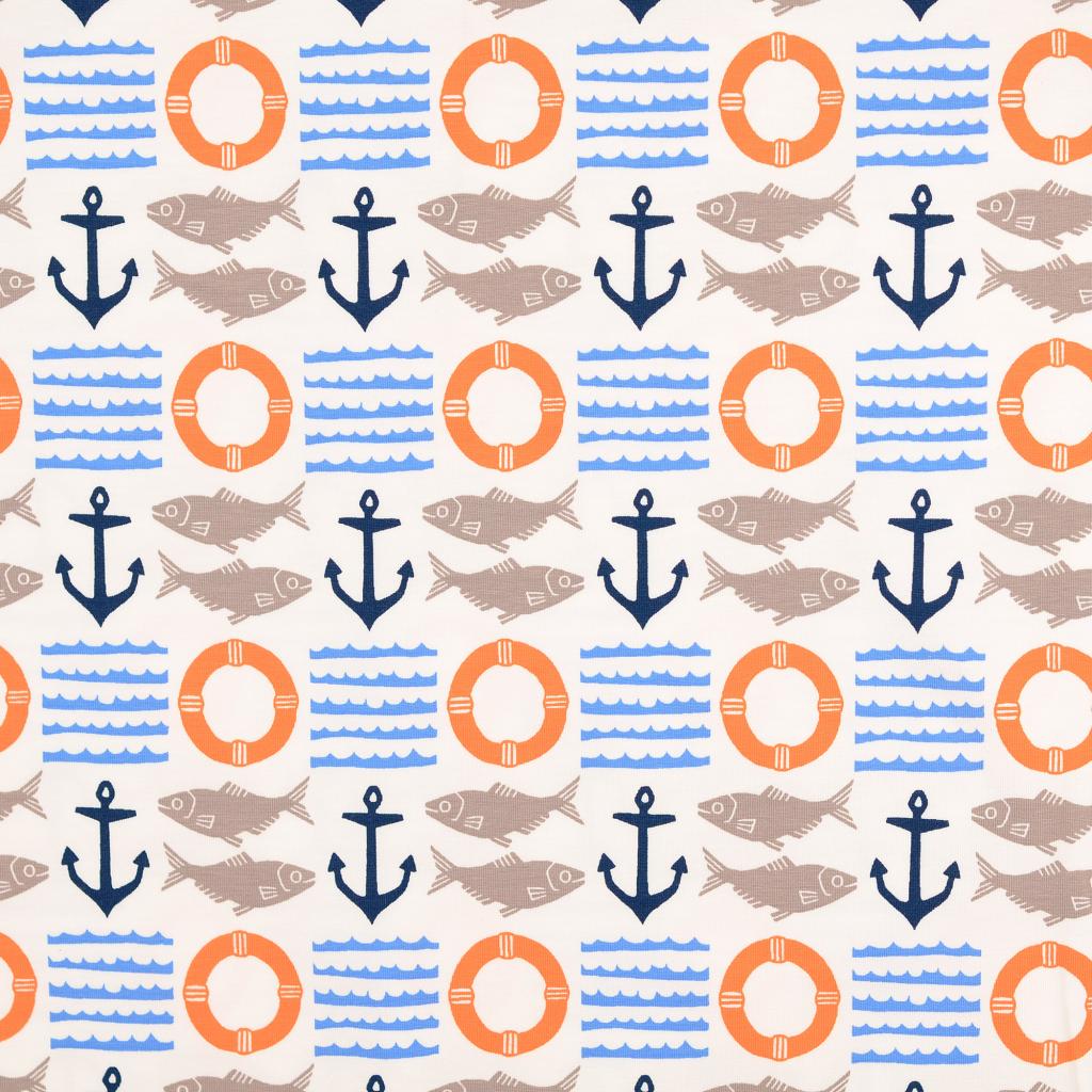 Anchors Away Organic Cotton Jersey Fabric