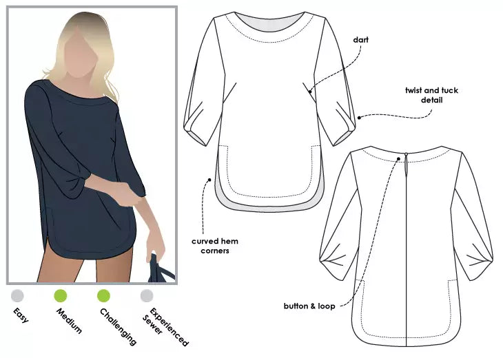 Style ARC - Sadie Tunic (Sizes 4 - 16)  Sewing Pattern