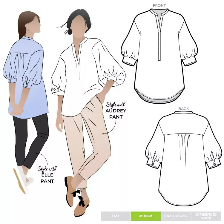 Style ARC - Kent Woven Tunic (Sizes 4 - 16)  Sewing Pattern