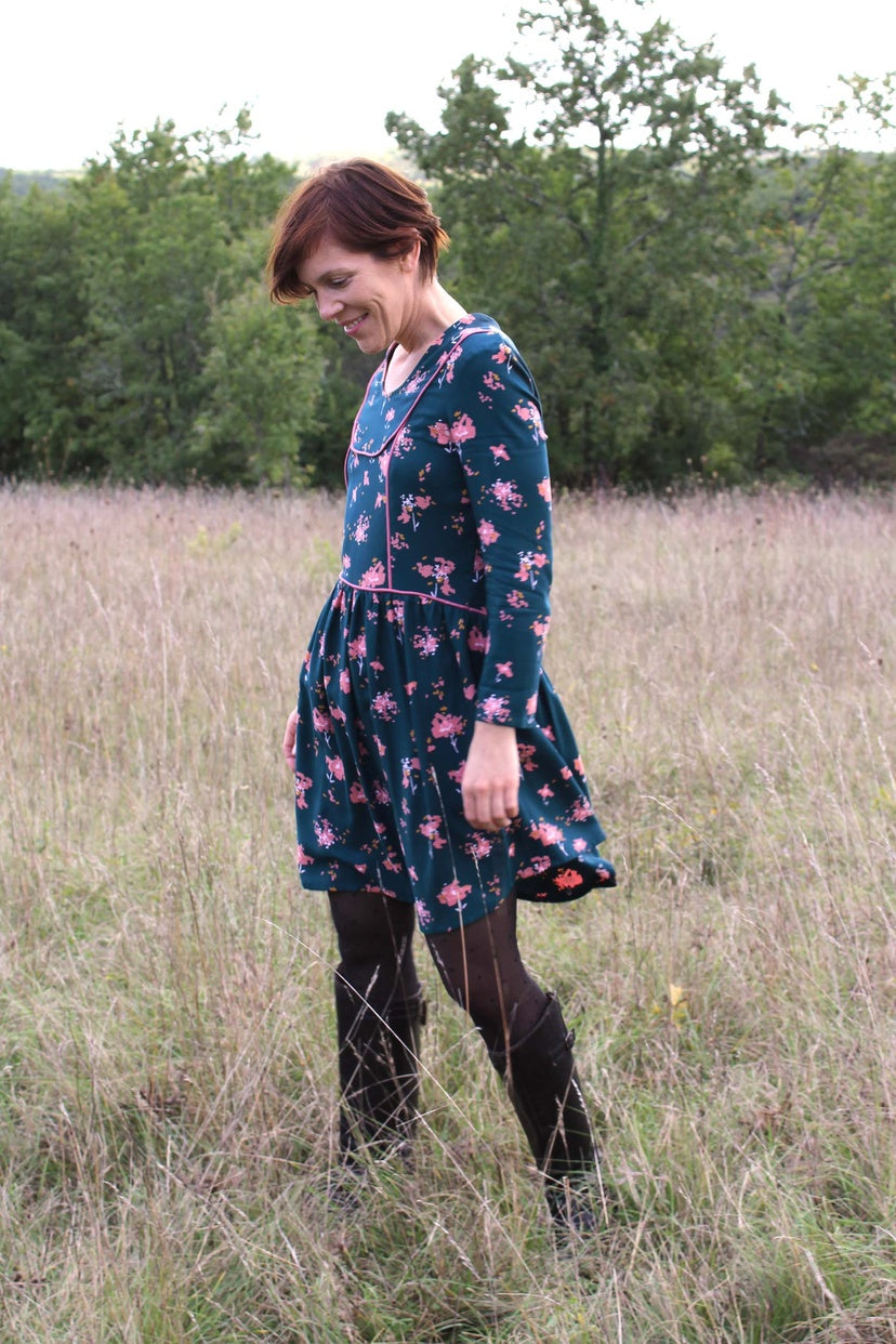 Églantine & Zoé - Ocella Dark Lagoon Viscose Crepe Fabric