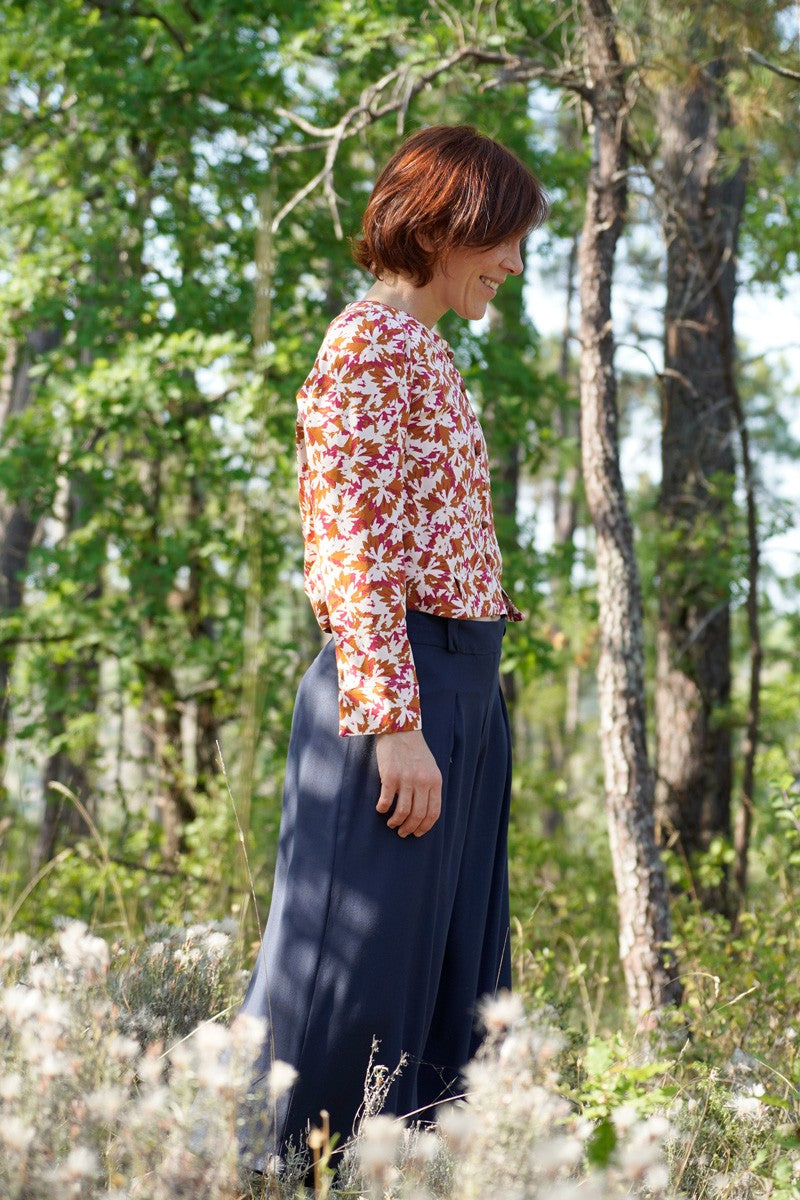Églantine & Zoé - Flora Caramel Viscose Poplin Fabric