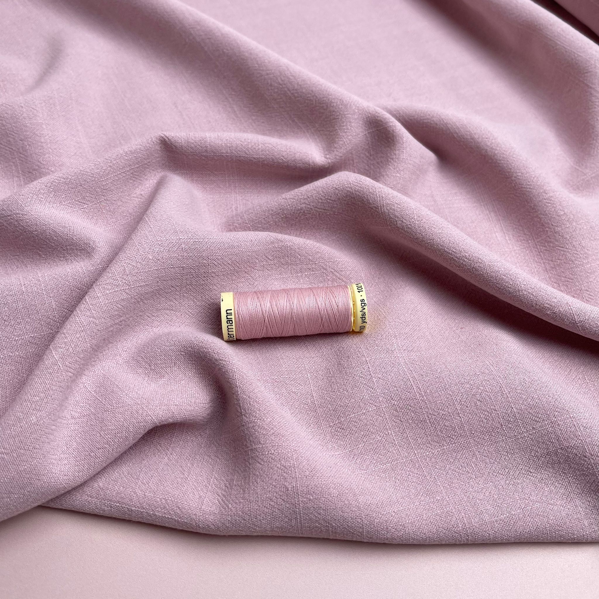 Flow Light Pink Viscose Linen Blend Dress Fabric