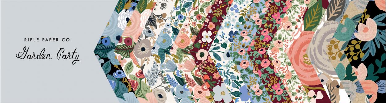 REMNANT 2.19 Metres - Rifle Paper Co - Garden Party Rosa Chambray Metallic Cotton Fabric