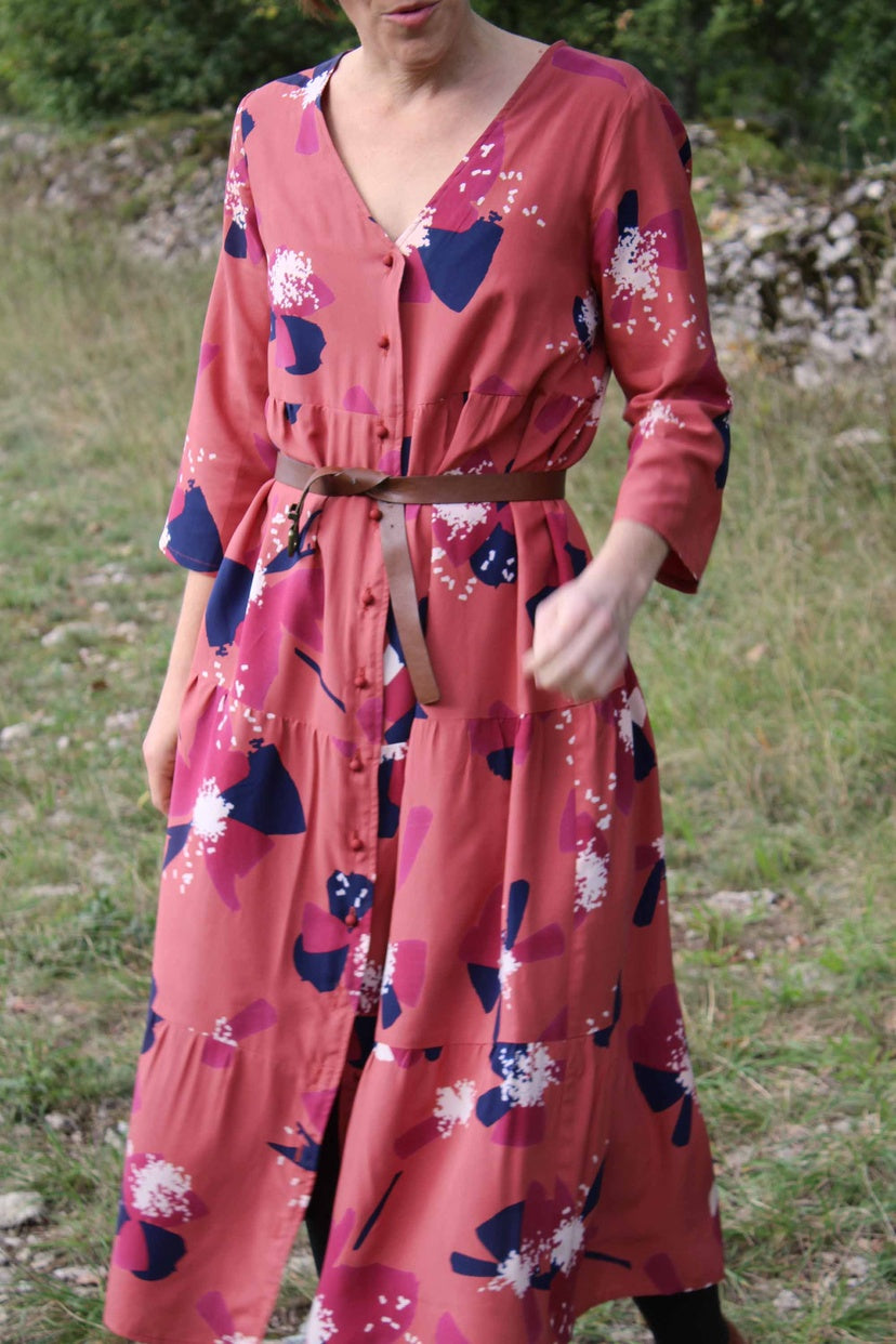 Églantine & Zoé - Anemona Terracotta Viscose Poplin Fabric