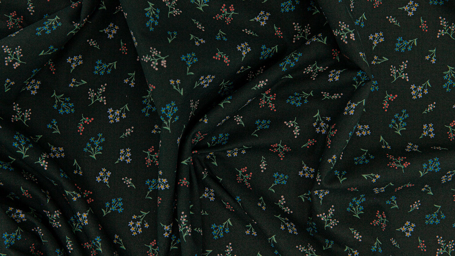REMNANT 2.88 Metres - Rifle Paper Co - Petites Fleurs Hunter Cotton from Strawberry Fields