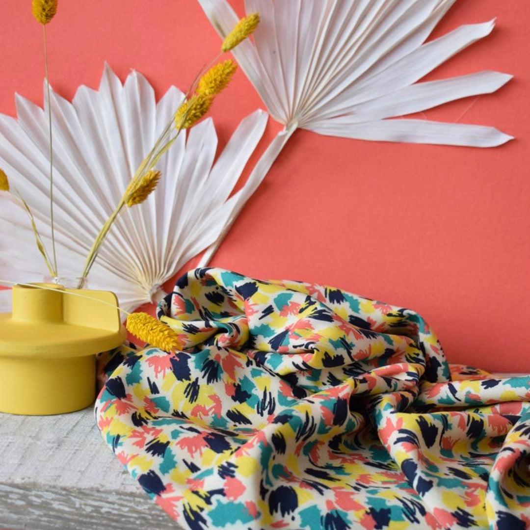 Cousette - Pollen Coral Viscose Fabric