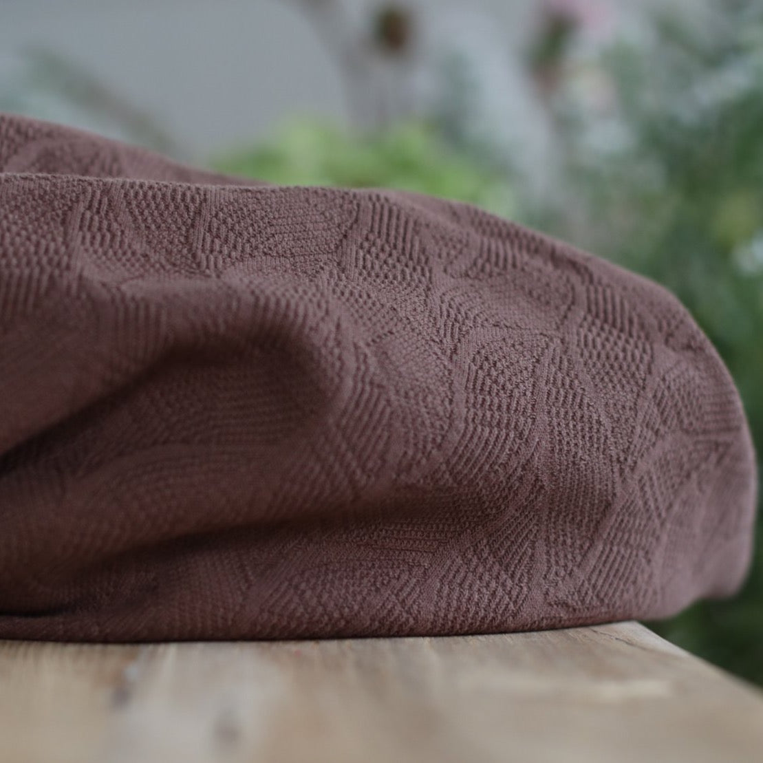 Mind The MAKER - Organic Leaf Jacquard Knit in Dust Brown