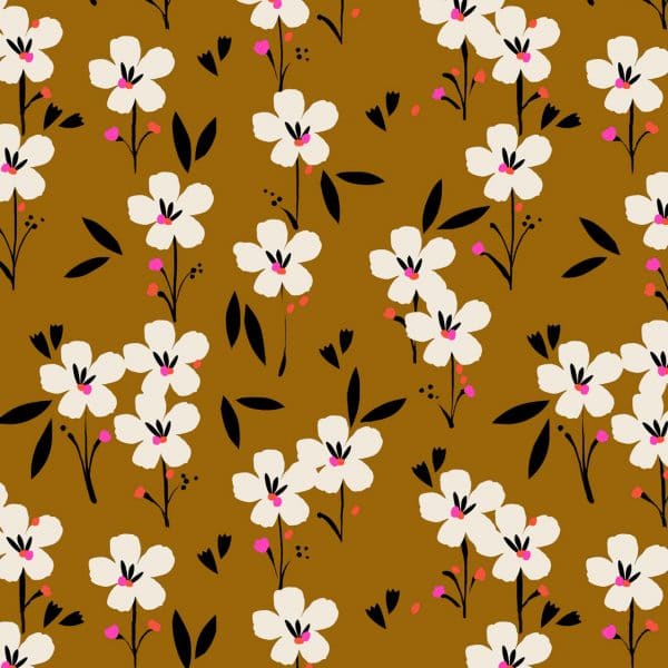 REMNANT 1.13 Metres - Soiree Spring Gold Cotton Jersey Fabric