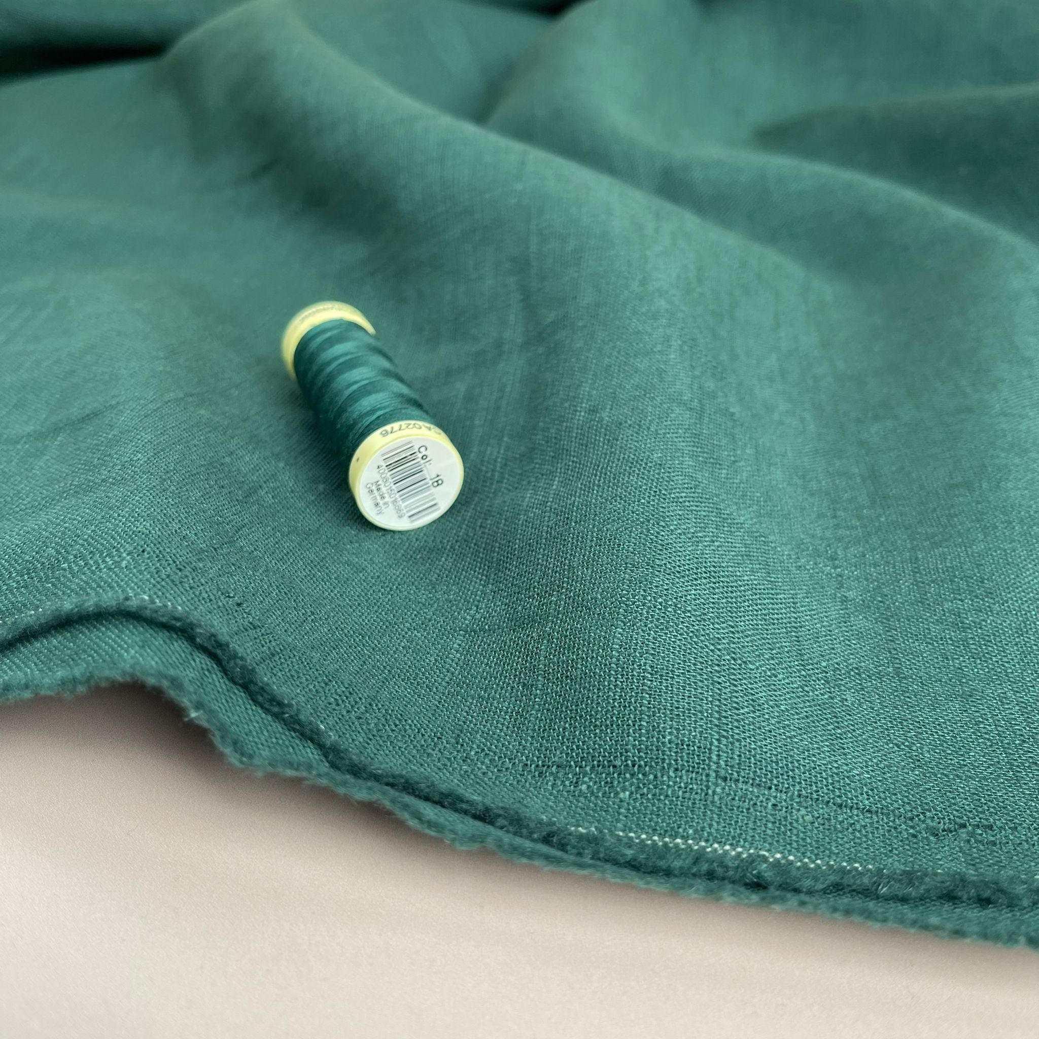 Breeze Forest Green - Enzyme Washed Pure Linen Fabric