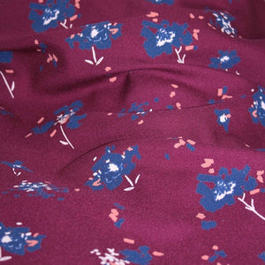REMNANT 0.88 Metre - Églantine & Zoé - Ocella Mulberry Viscose Crepe Fabric