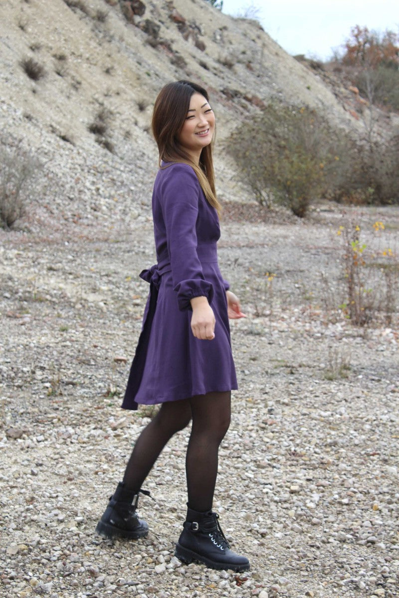 Églantine & Zoé - Violet Viscose Crepe Fabric