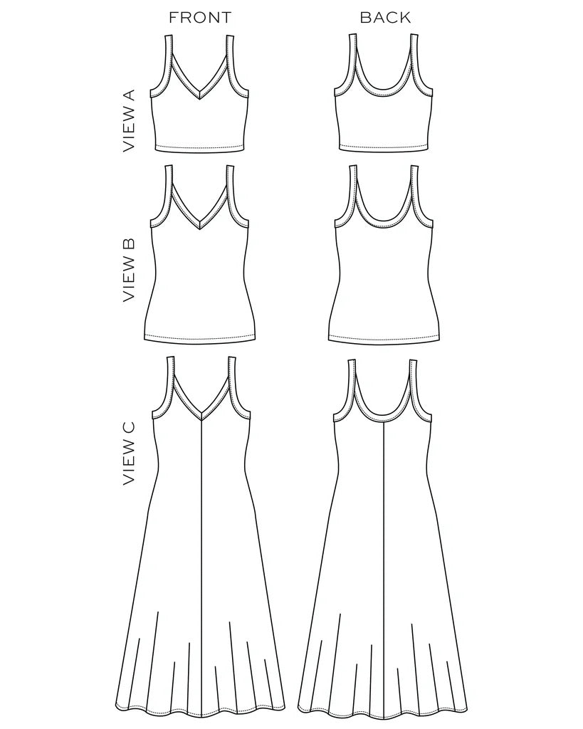 True / Bias  -  Zoey Tank & Dress Sewing Pattern 0-18