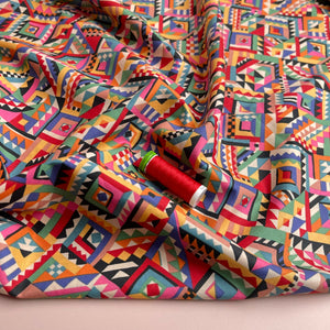 Rainbow Aztec Cotton Lawn Fabric