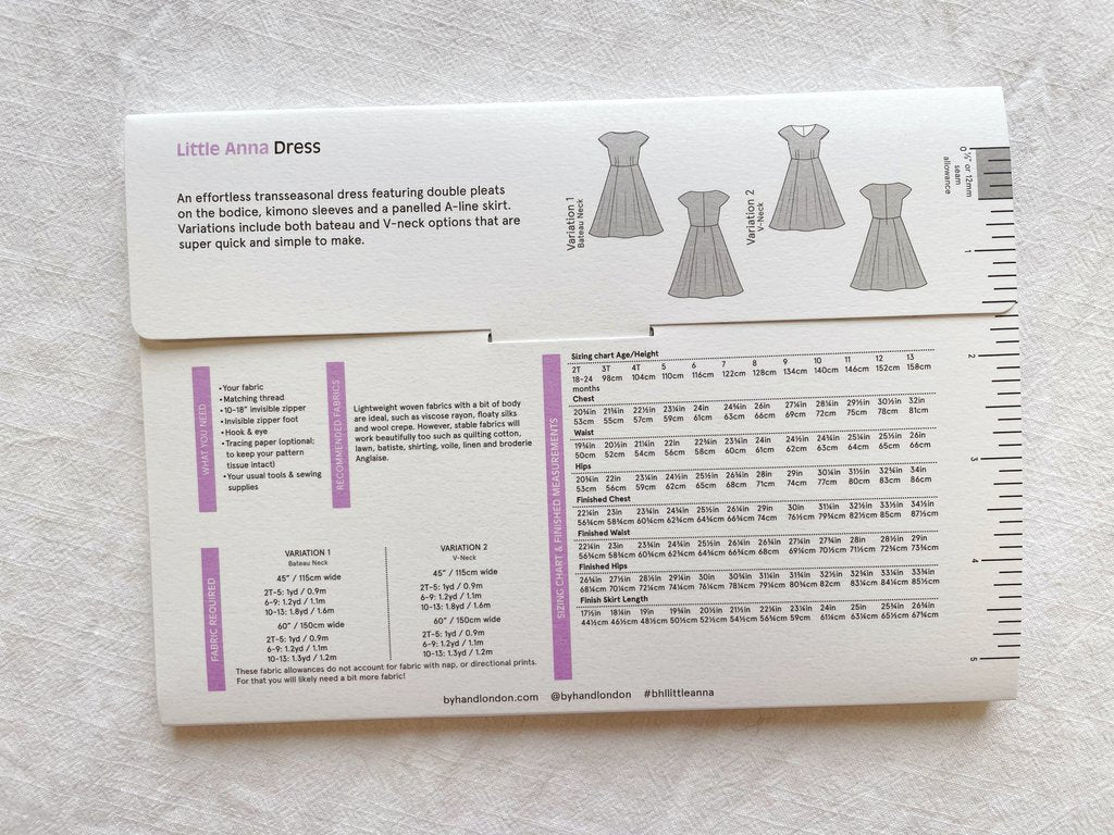 By Hand London - Little Anna Dress Sewing Pattern Age 18m - 13y