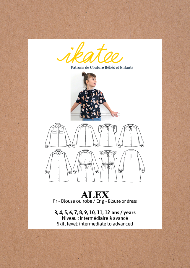 Ikatee - ALEX Dress / Blouse - Ages 3-12 Paper Sewing Pattern