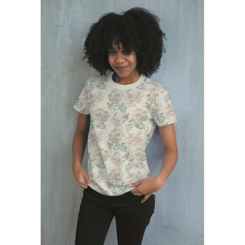 Peachy Flowers Linen Cotton Jersey
