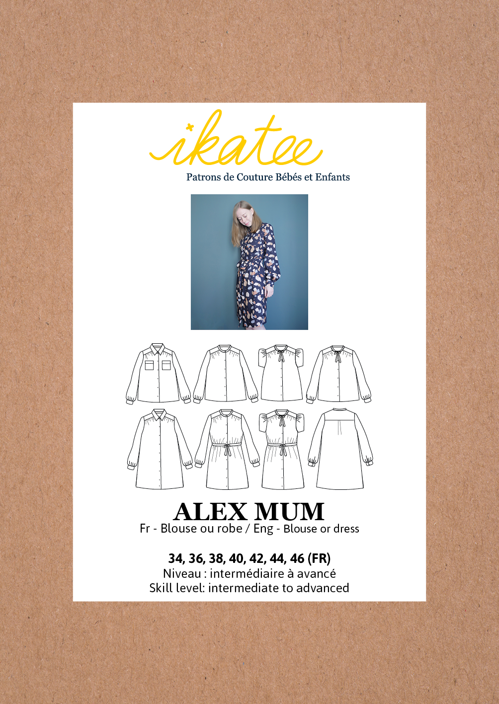 Ikatee - ALEX MUM Dress / Blouse Paper Sewing Pattern