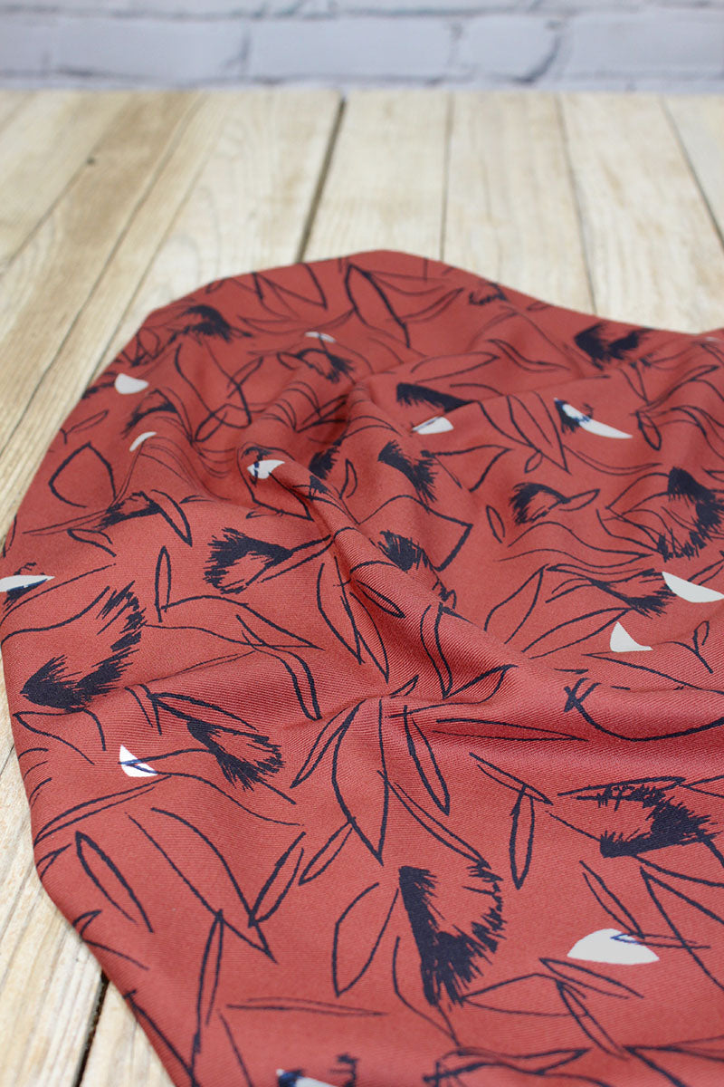 Églantine & Zoé - Cactus Terracotta Viscose Twill Fabric