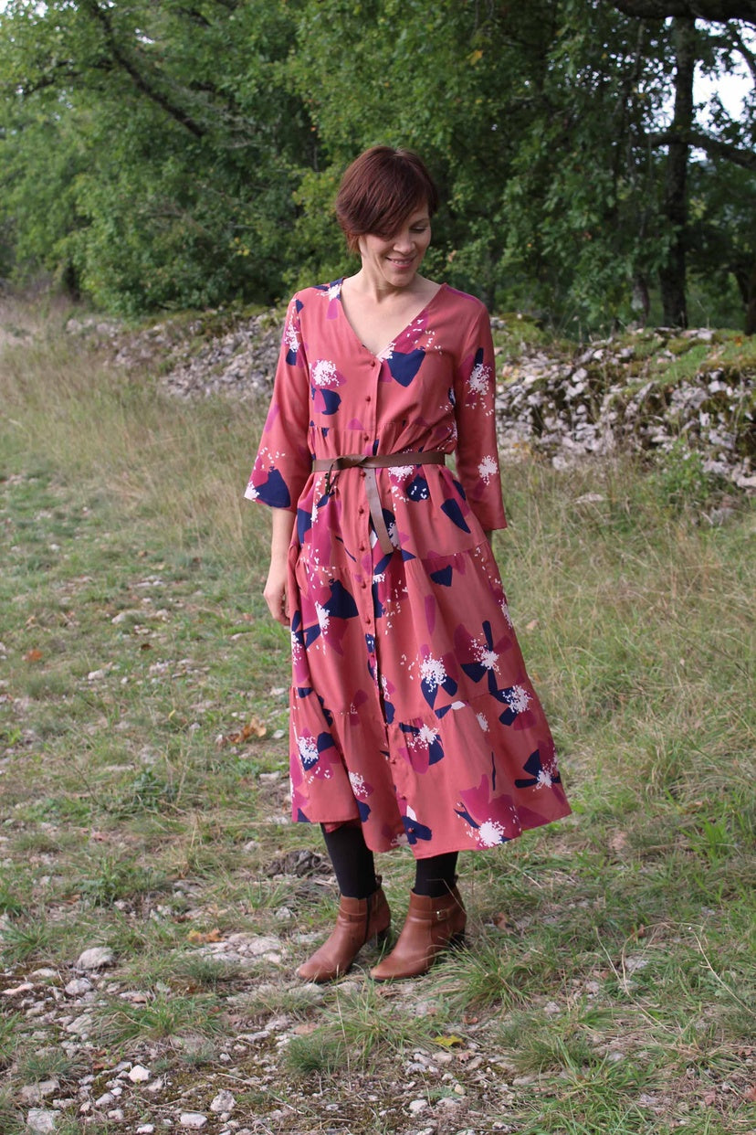 Églantine & Zoé - Anemona Terracotta Viscose Poplin Fabric
