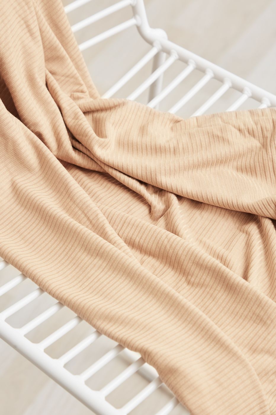 REMNANT 1.34 Metres - Derby Ribbed Jersey Warm Sand with TENCEL™ Modal Fibres