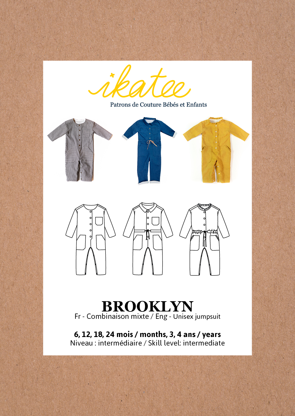 Ikatee - Brooklyn Jumpsuit 6m - 4 years - Paper Sewing Pattern