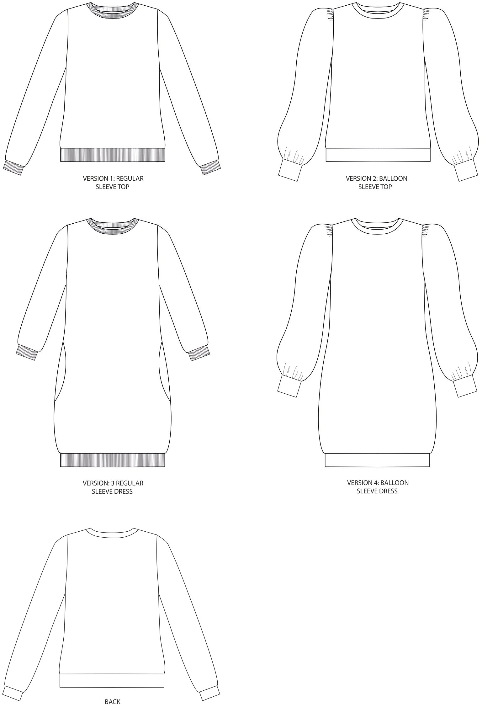 Tilly and the Buttons - Billie Sweatshirt and Dress Sewing Pattern