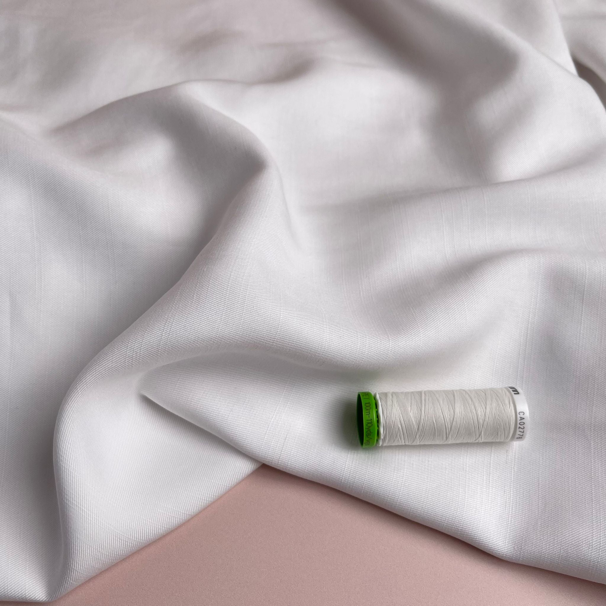 White Slub Linen with Tencel™ Fibres
