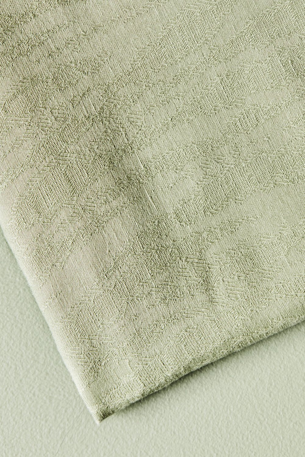 REMNANT 0.60 Metres - Meet MILK - Soft Mint Hoya Jacquard Linen Blend with TENCEL™ Lyocell fibers