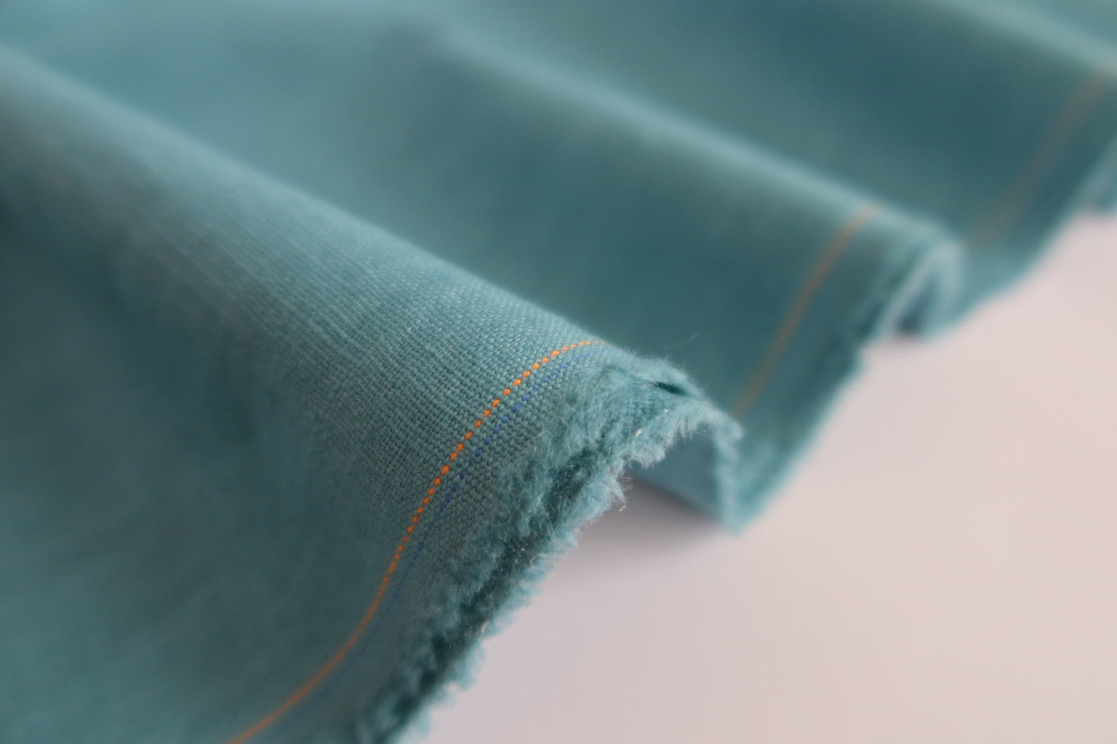 Breeze Light Teal - Enzyme Washed Linen Cotton Fabric