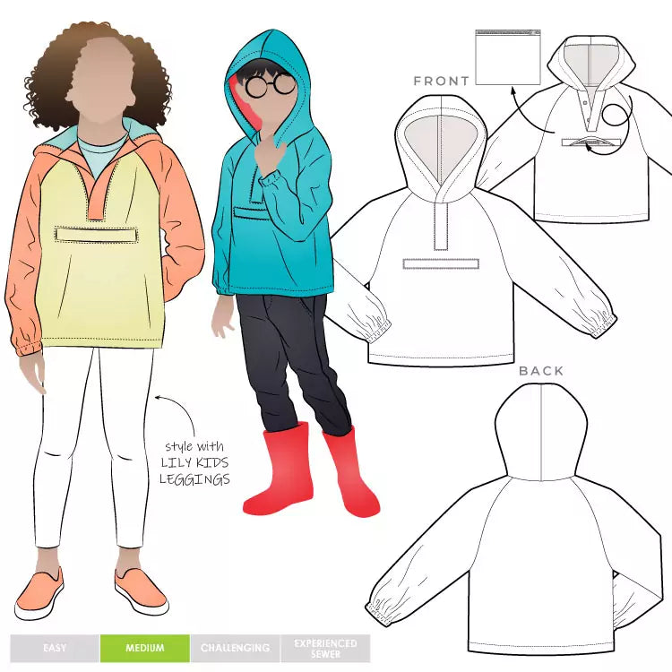 Style ARC - Ash Kids Anorak / Coat (Age 2 - 8)  Sewing Pattern