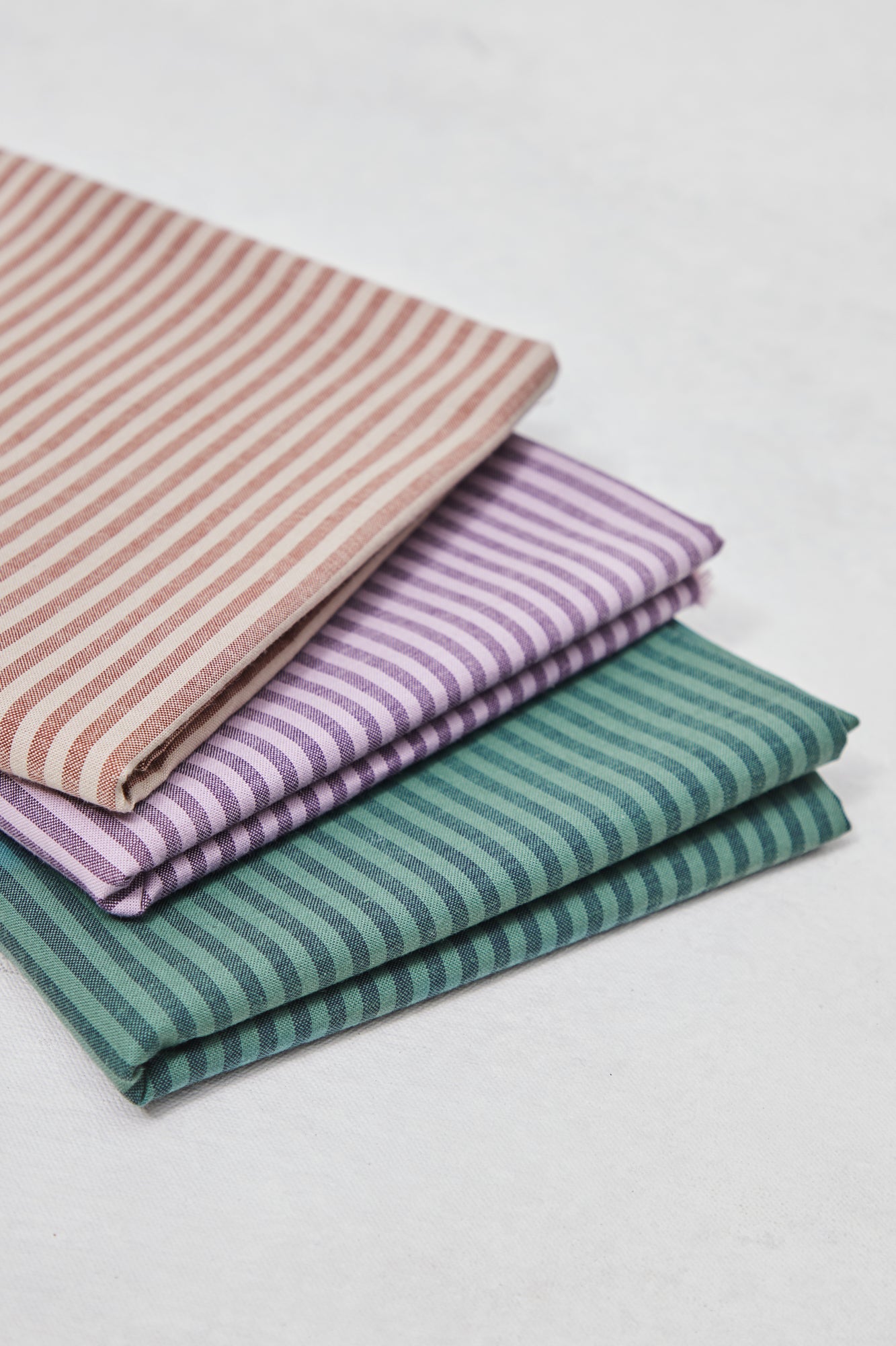 Organic Cotton Oxford Stripes - Lilac / Plum