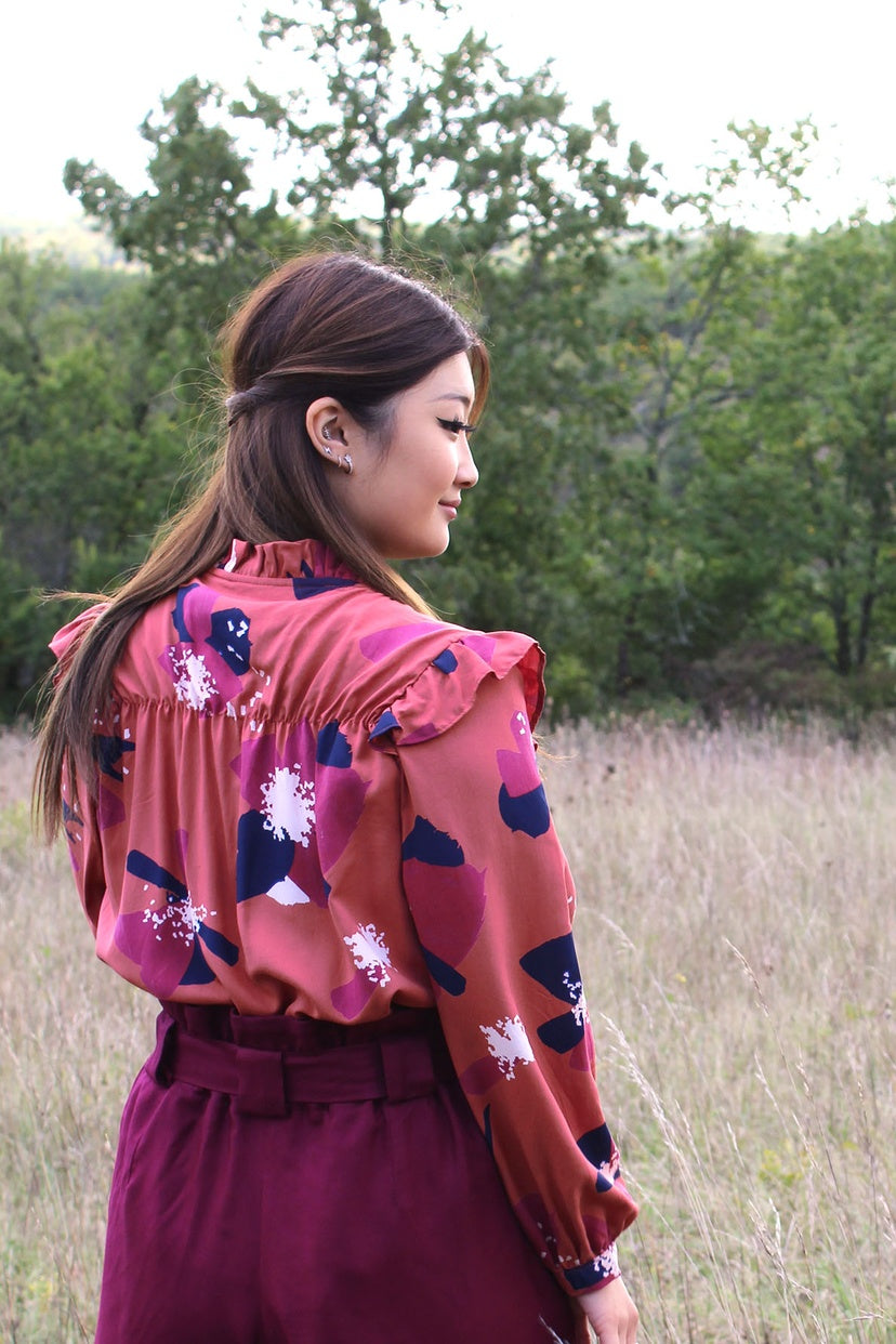 Églantine & Zoé - Anemona Terracotta Viscose Poplin Fabric