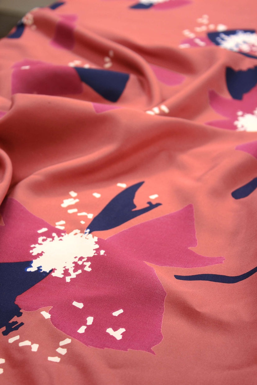 Églantine & Zoé - Anemona Terracotta Viscose Poplin Fabric