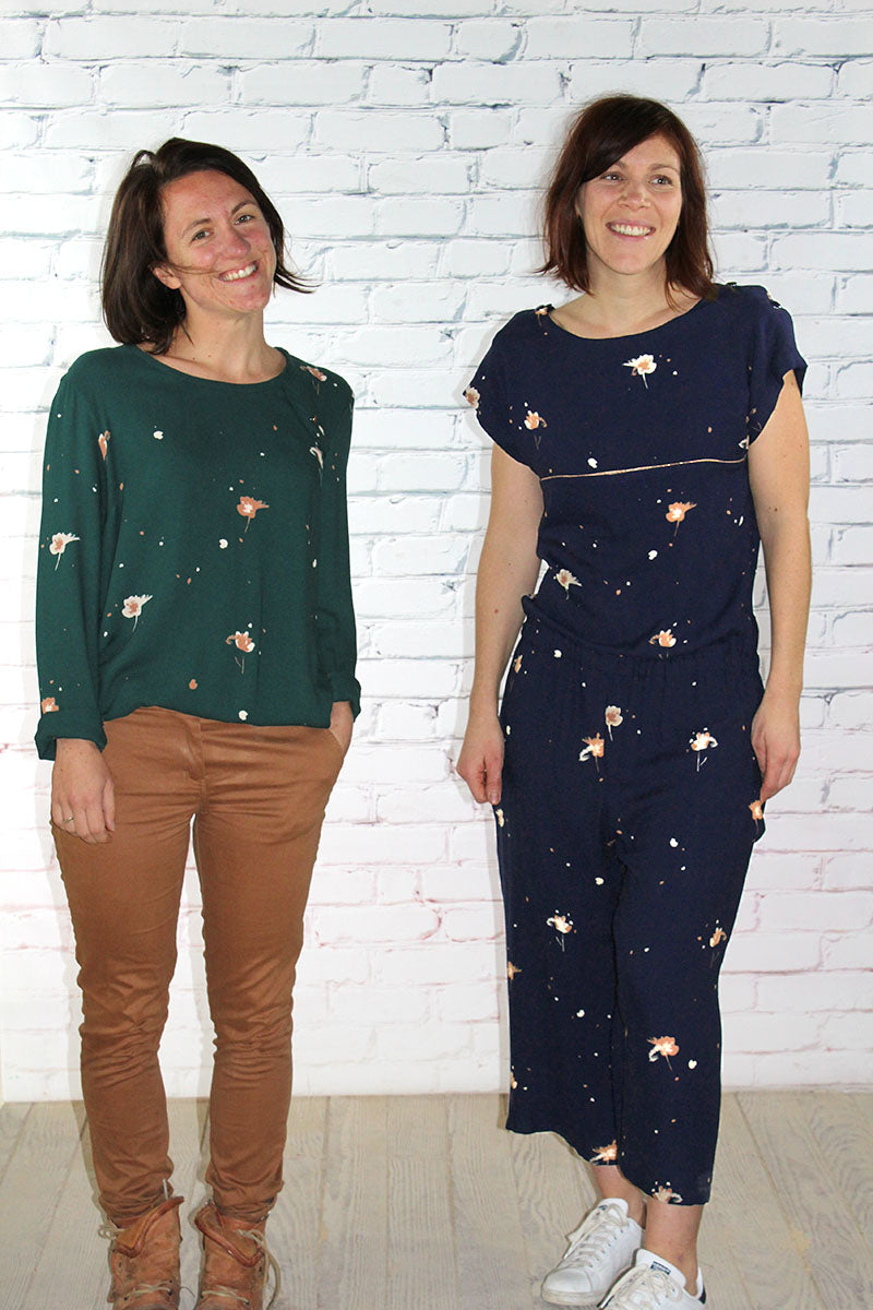 REMNANT 0.5 Metre - & Zoé - Windy Navy Blue Viscose Crepe Fabric