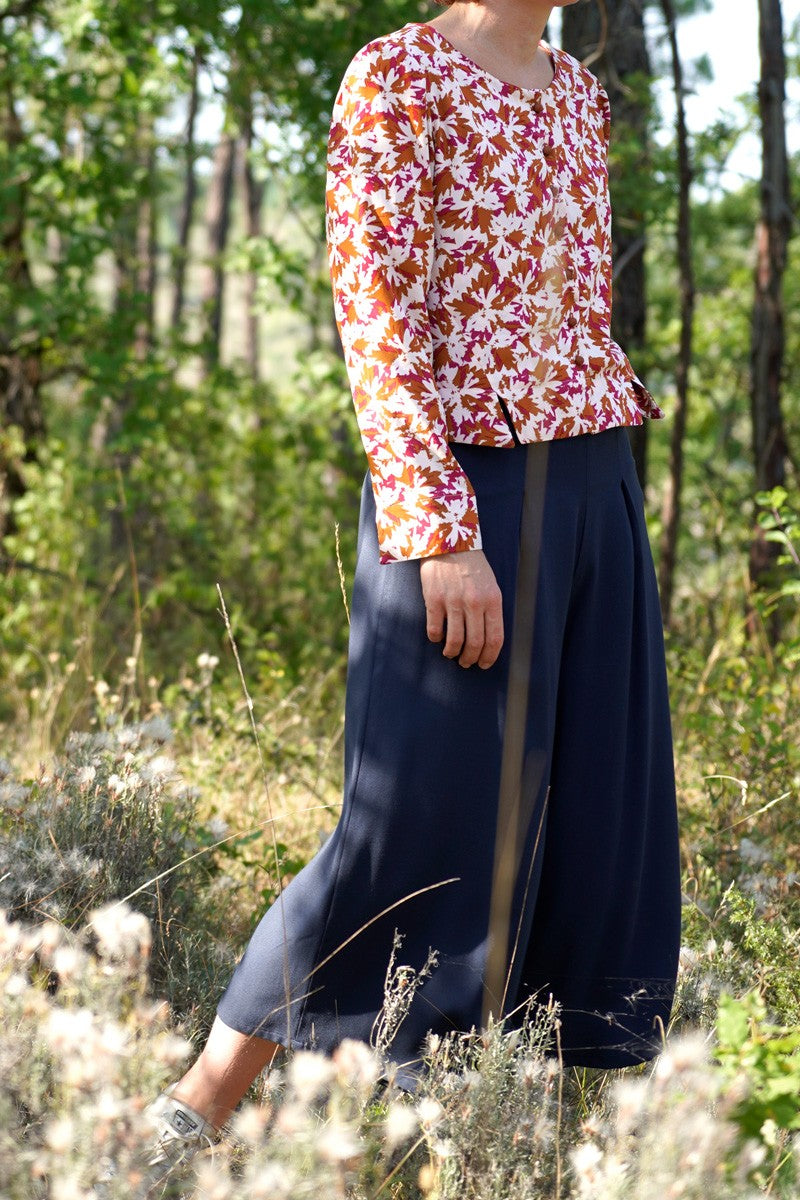 Églantine & Zoé - Flora Caramel Viscose Poplin Fabric