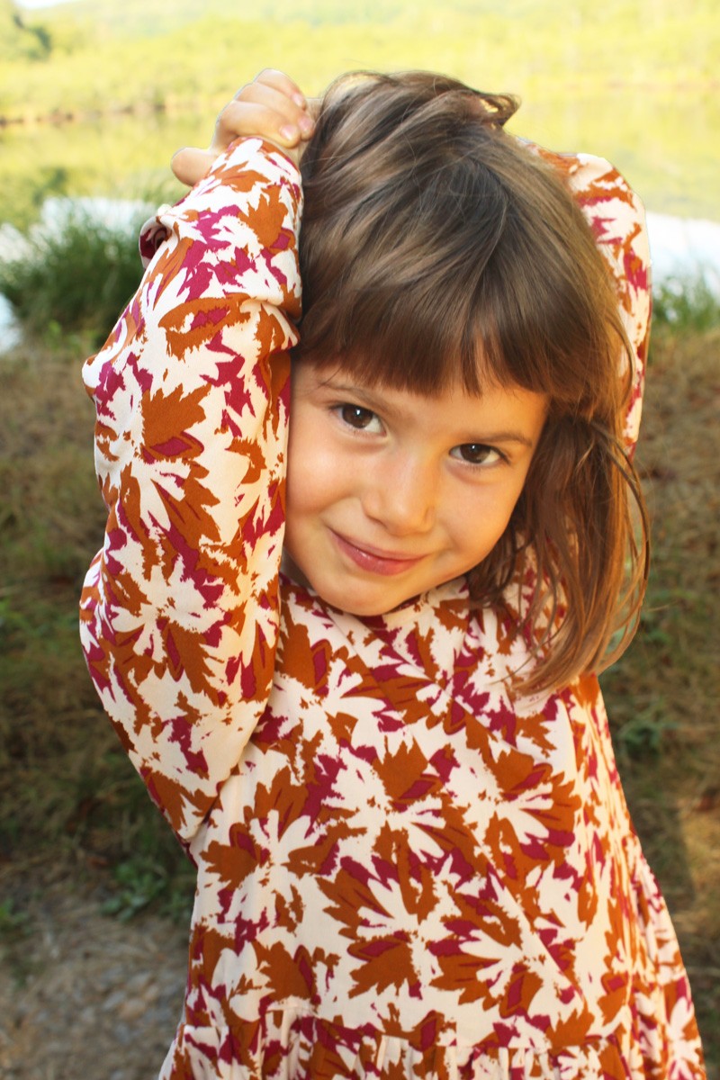 Églantine & Zoé - Flora Caramel Viscose Poplin Fabric