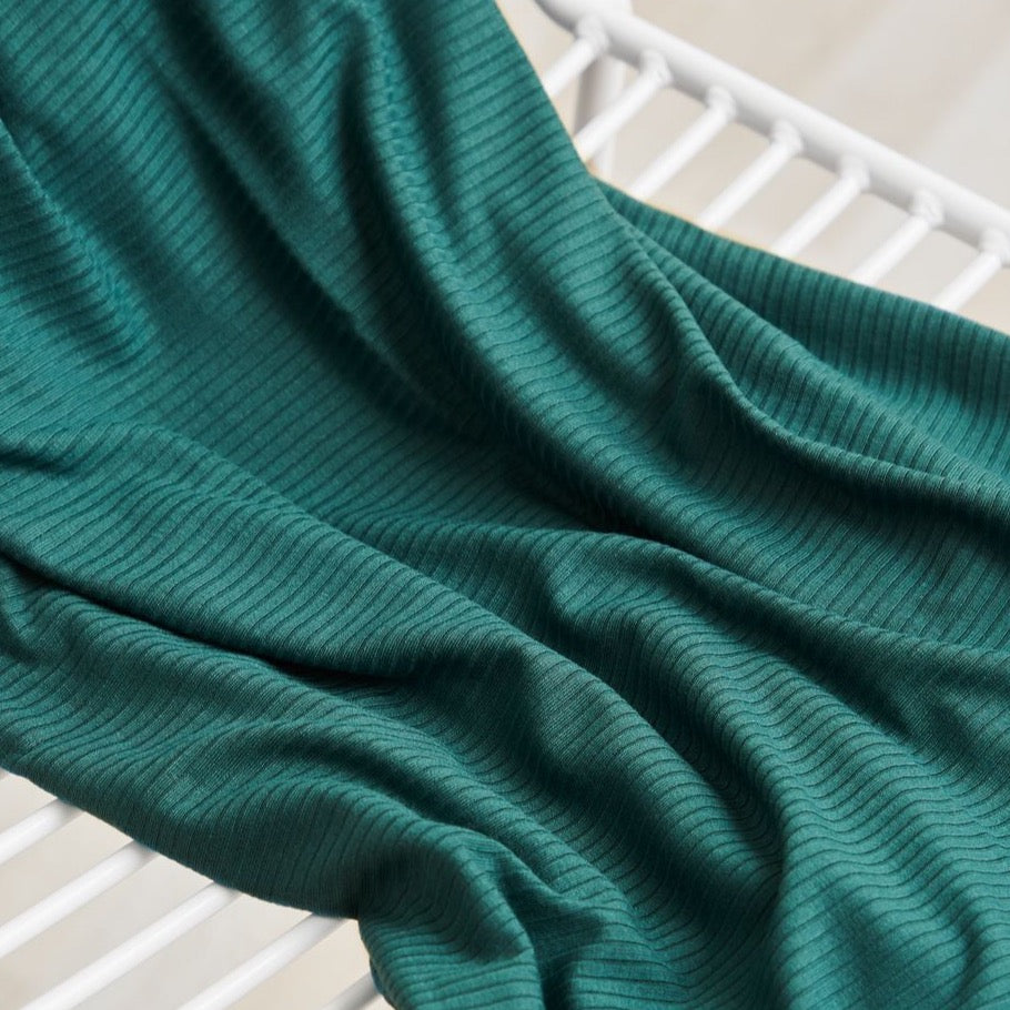Derby Ribbed Jersey Emerald with TENCEL™ Modal Fibres