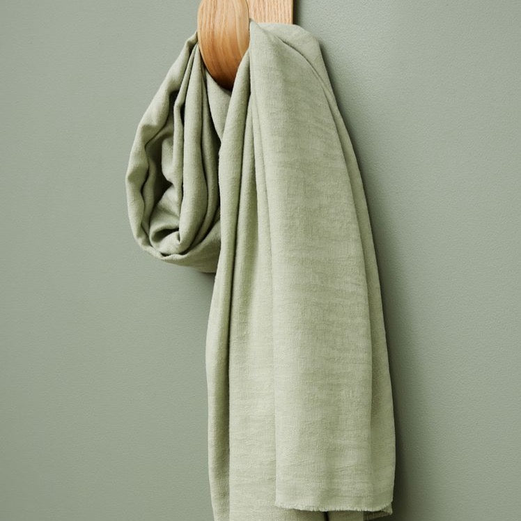 REMNANT 0.60 Metres - Meet MILK - Soft Mint Hoya Jacquard Linen Blend with TENCEL™ Lyocell fibers