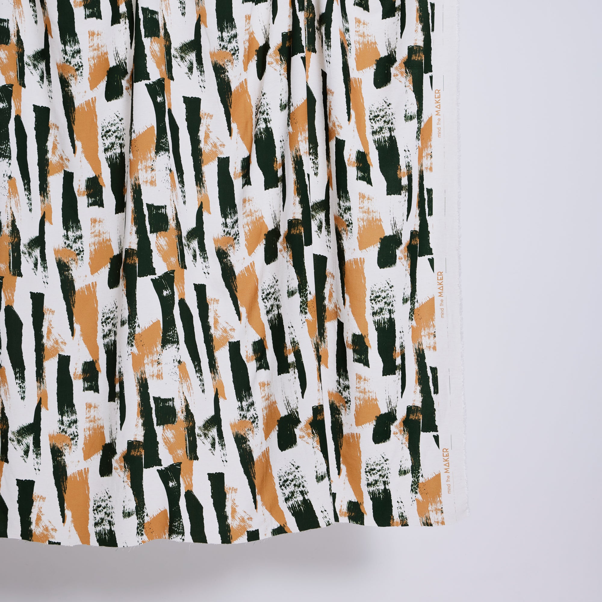 REMNANT 0.36 Metre - Mind The MAKER - Oda Brush Viscose Linen Noil in Green Khaki & Dry Mustard